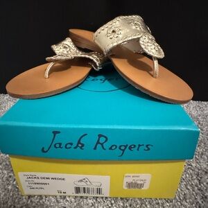 Jack Rogers Metallic Demi Wedge Sandals